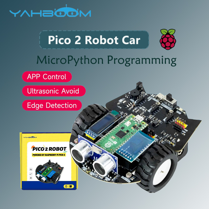 Diy Electronics Raspberry Pi - Yahboom Raspberry Pi Pico 2 หุ่นยนต์รถชุด