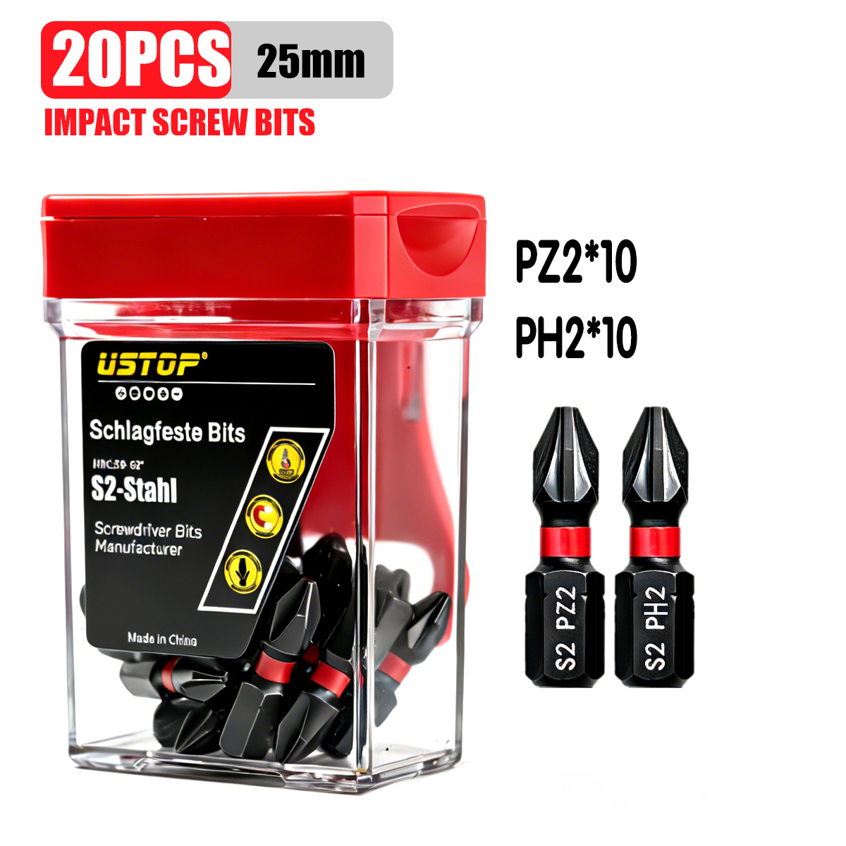 Homemade Diy Electronics - ยูสต็อปชุดไขควงกระแทก Pz2 และ Ph2 แบบบรรจุกล่อง 20