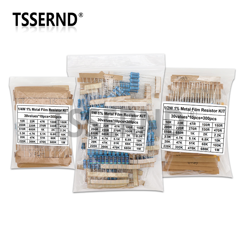 Resistor Kit 1 4W - ชุดตัวต้านทานแบบฟิล์มโลหะ1% 1/4W 1/2W 1W ชุดจัดประเภท10R -1M