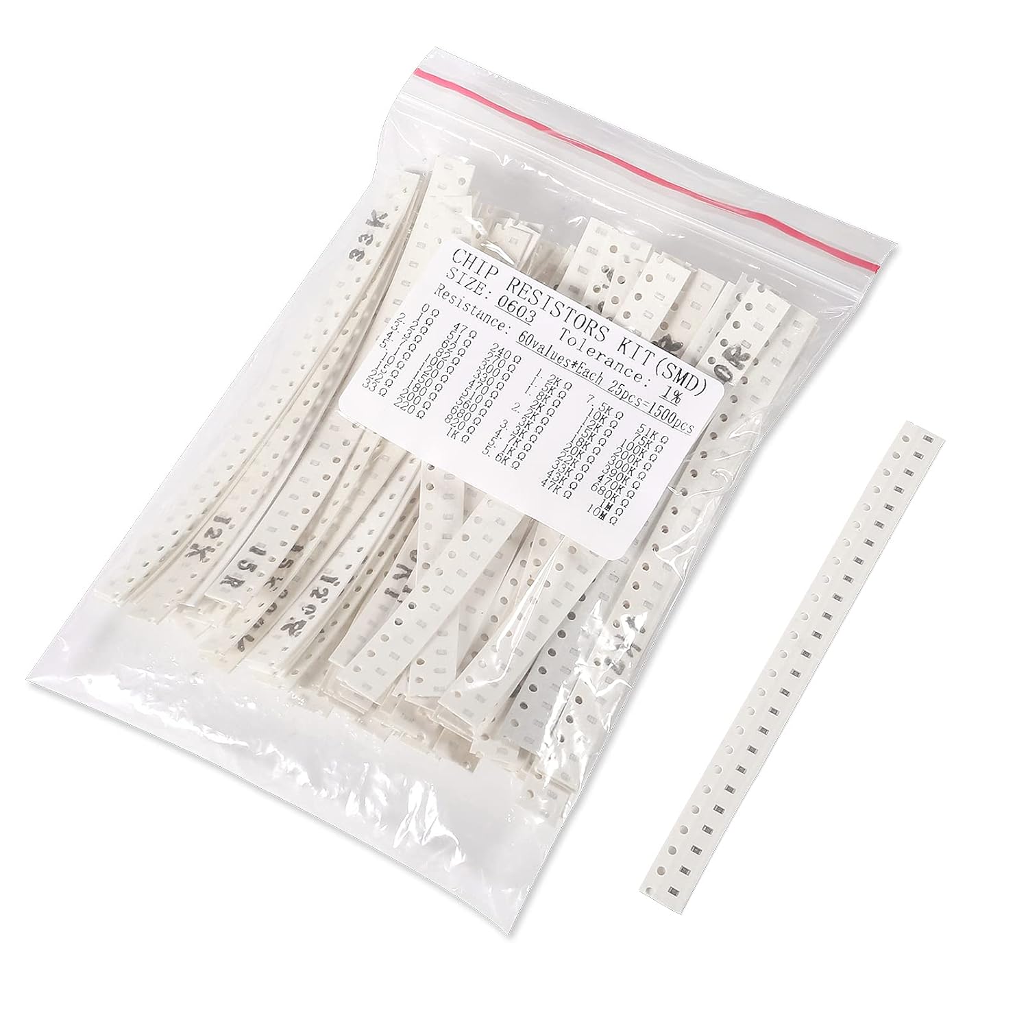 Resistor Kit 1 4W - 1500PCS 0603 ชุดตัวต้านทาน SMD, 0 โอห์ม-10M