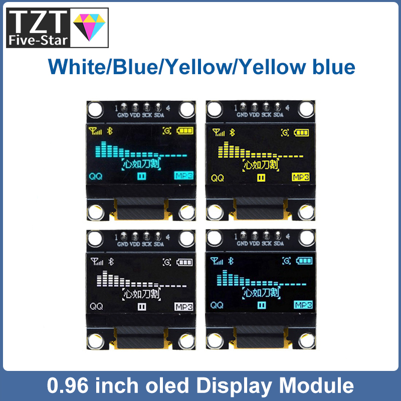 I2C Lcd Display - 0.96 นิ้ว OLED IIC Serial สีขาวโมดูลแสดงผล