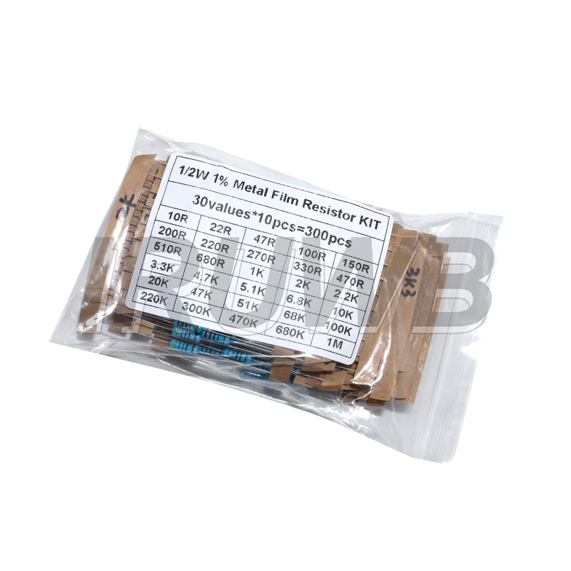 Resistor Kit 1 4W - ชุดตัวต้านทานแบบฟิล์มโลหะ 300 ชิ้น 1/4W 1/2W 1W