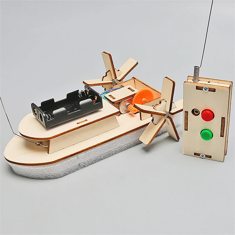 Diy Electronics For Kids - DIY เรือของเล่นวิทยาศาสตร์เด็ก STEM ไฟฟ้าการสอนการศึกษาชุด 3D ประกอบเรือไม้ของเล่นการทดลองทางวิทยาศาสตร์ชุด