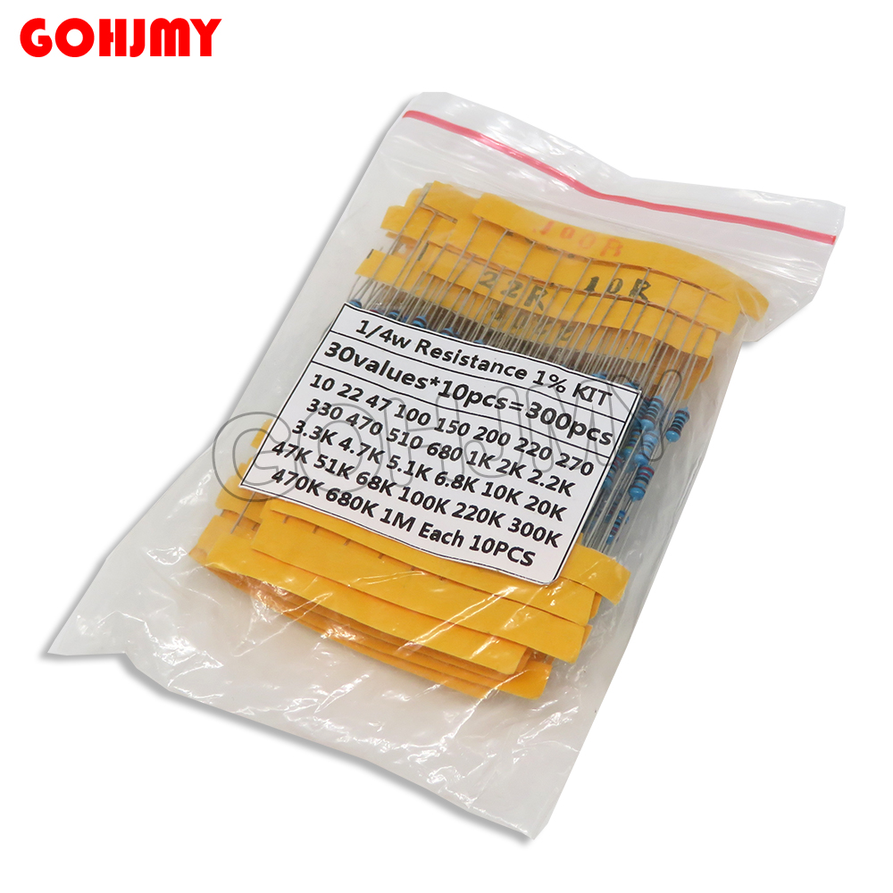 Resistor Kit 1 4W - ชุดตัวต้านทานฟิล์มโลหะ 30 แบบ 1/4W ความต้านทาน 1%