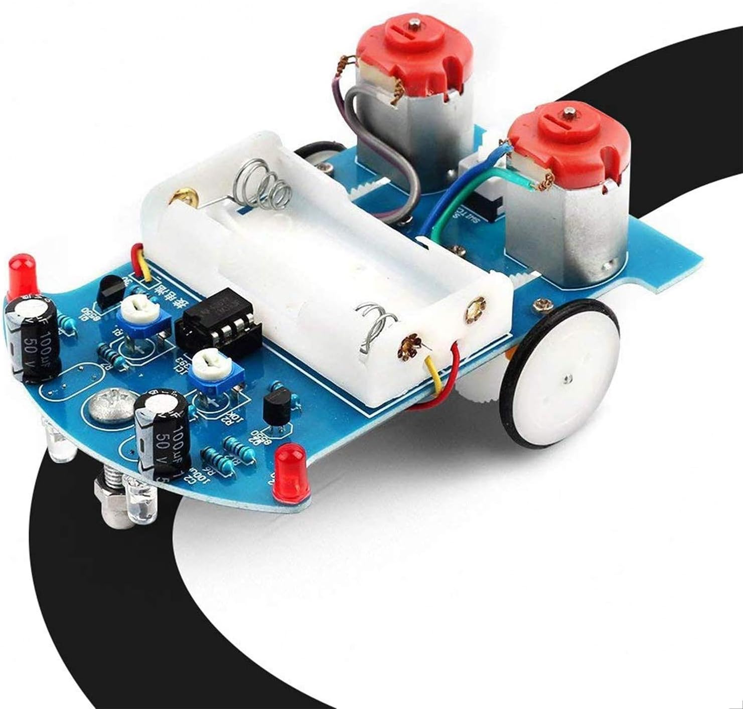Diy Electronics For Kids - สมาร์ทรถบัดกรีโครงการชุด D2-5 หุ่นยนต์ติดตามอัจฉริยะรถชุดบัดกรีการเรียนรู้ชุดอิเล็กทรอนิกส์สําหรับ DIY Electronics