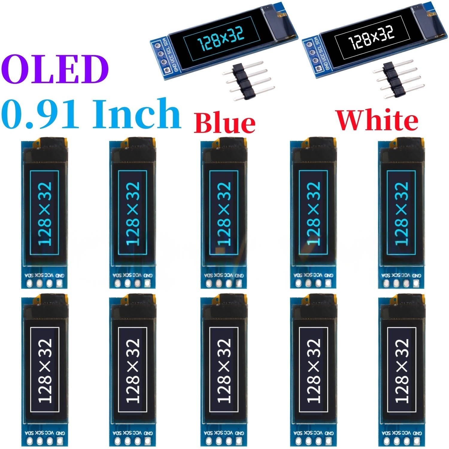 I2C Lcd Display - XZG 1-20PCS 0.91 นิ้ว 128x32 IIC