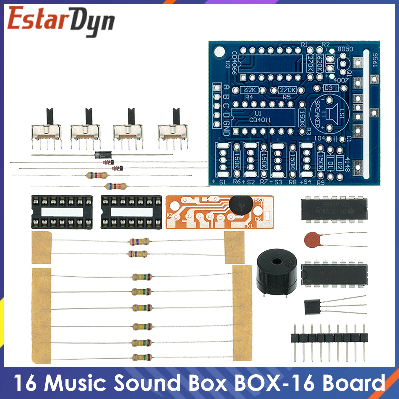 Diy Electronics For Kids - กล่องเสียงดนตรี 16 เสียง BOX-16 บอร์ด 16-Tone