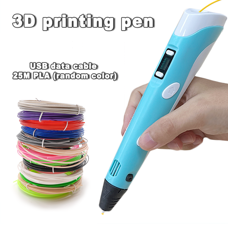 Diy Electronics Filament - ปากกาพิมพ์3D อิเล็กทรอนิคส์พร้อมจอแสดงผล LED 25เมตรเส้นใย PLA เครื่องมือวาดภาพ
