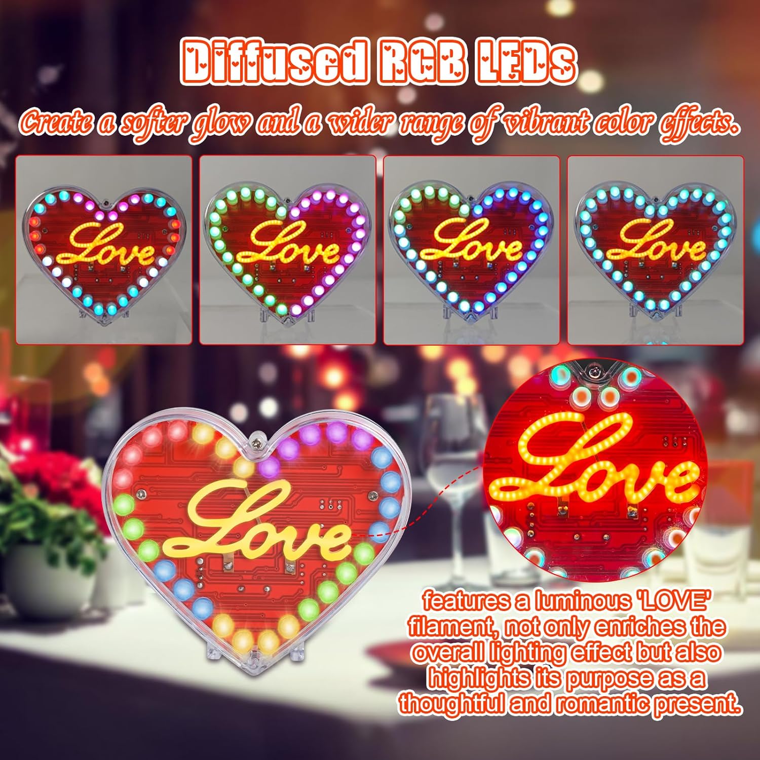 ชุดอุปกรณ์บัดกรี LED รูปหัวใจ  - Diy Electronics Filament บทวิจารณ์และราคา