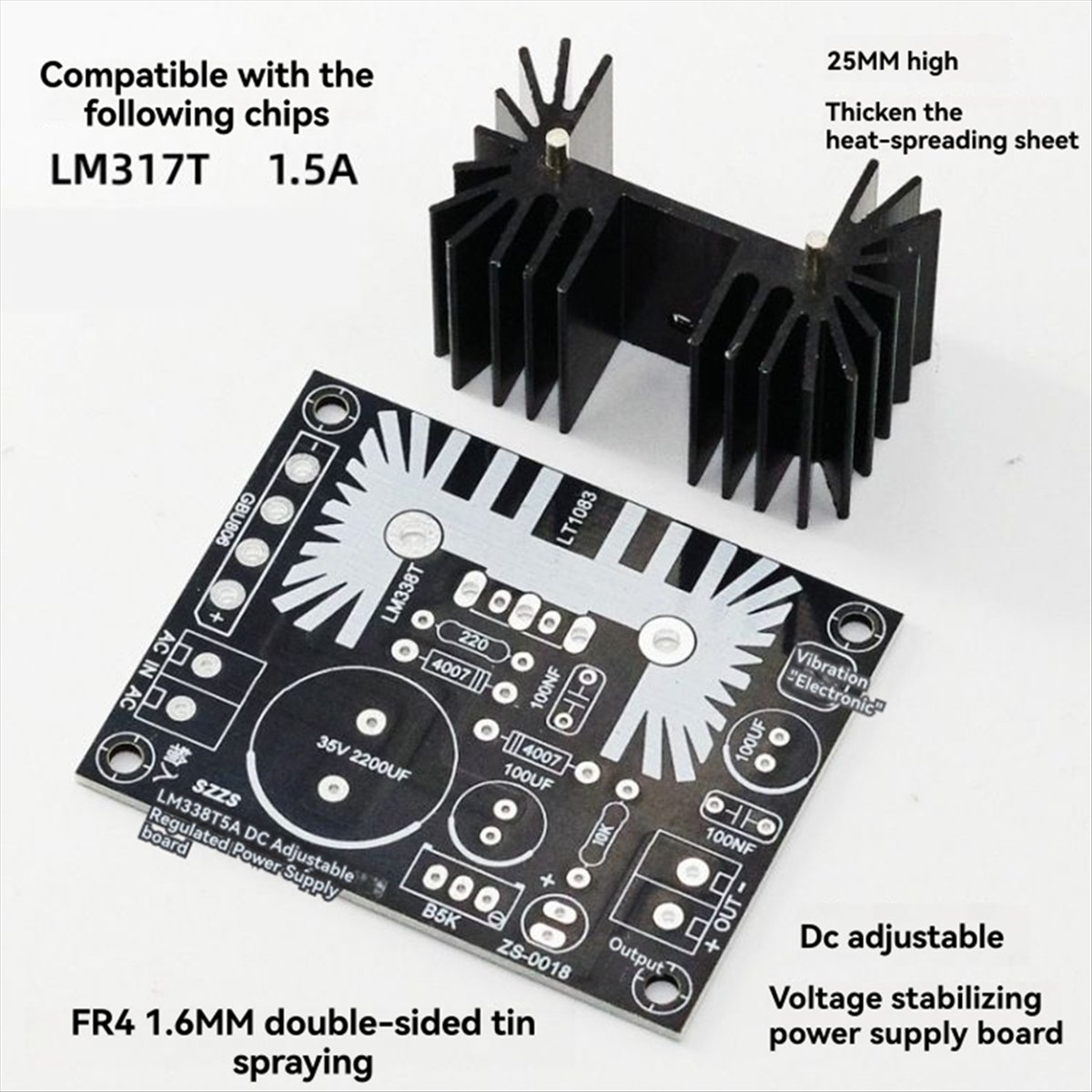 บอร์ดจ่ายไฟแบบปรับค่าได้ LM317 - Diy Electronics Filament บทวิจารณ์และราคา