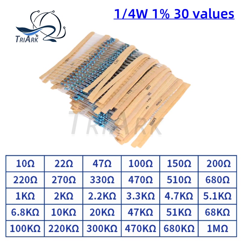 300/600/ชุด 30 ชนิด 1/4W 1% คว - Resistor Kit 1 4W บทวิจารณ์และราคา