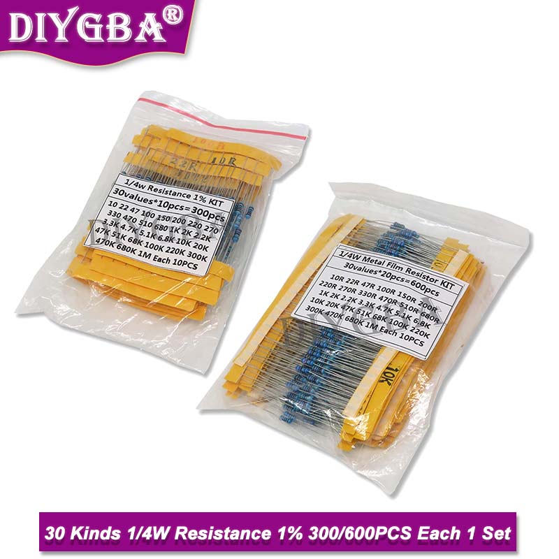 ชุดตัวต้านทานฟิล์มโลหะ30ชนิด1/ - Resistor Kit 1 4W บทวิจารณ์และราคา
