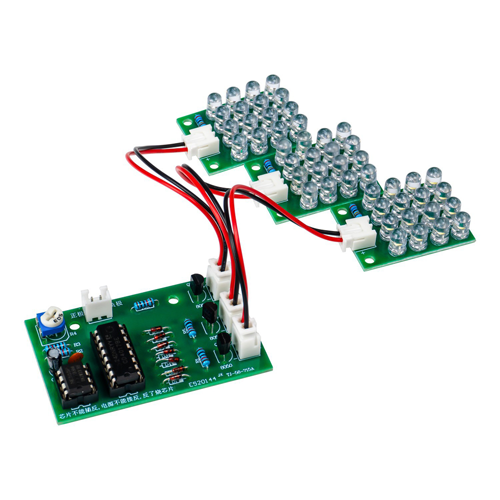 CD4017 + NE555 สีแดงสีขาวสีฟ้า - Diy Electronics For Kids บทวิจารณ์และราคา