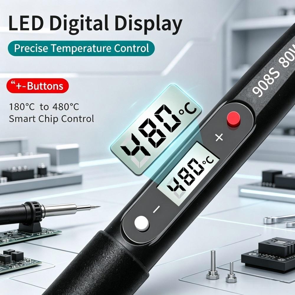 หัวแร้งไฟฟ้าปรับอุณหภูมิได้ 80 - Diy Electronics Bench บทวิจารณ์และราคา