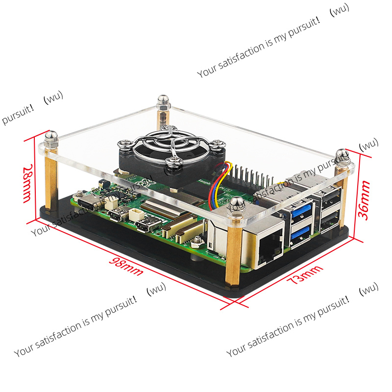 เคสอะคริลิคใสสำหรับ Raspberry  - Diy Electronics Raspberry Pi บทวิจารณ์และราคา