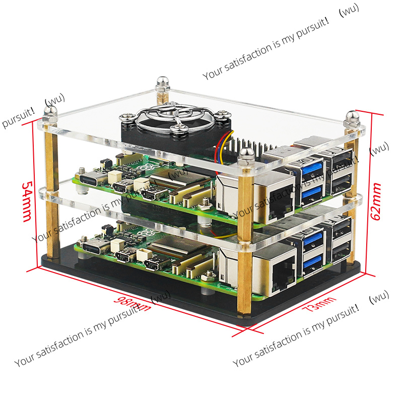 เคสอะคริลิคใสสำหรับ Raspberry  - Diy Electronics Raspberry Pi บทวิจารณ์และราคา