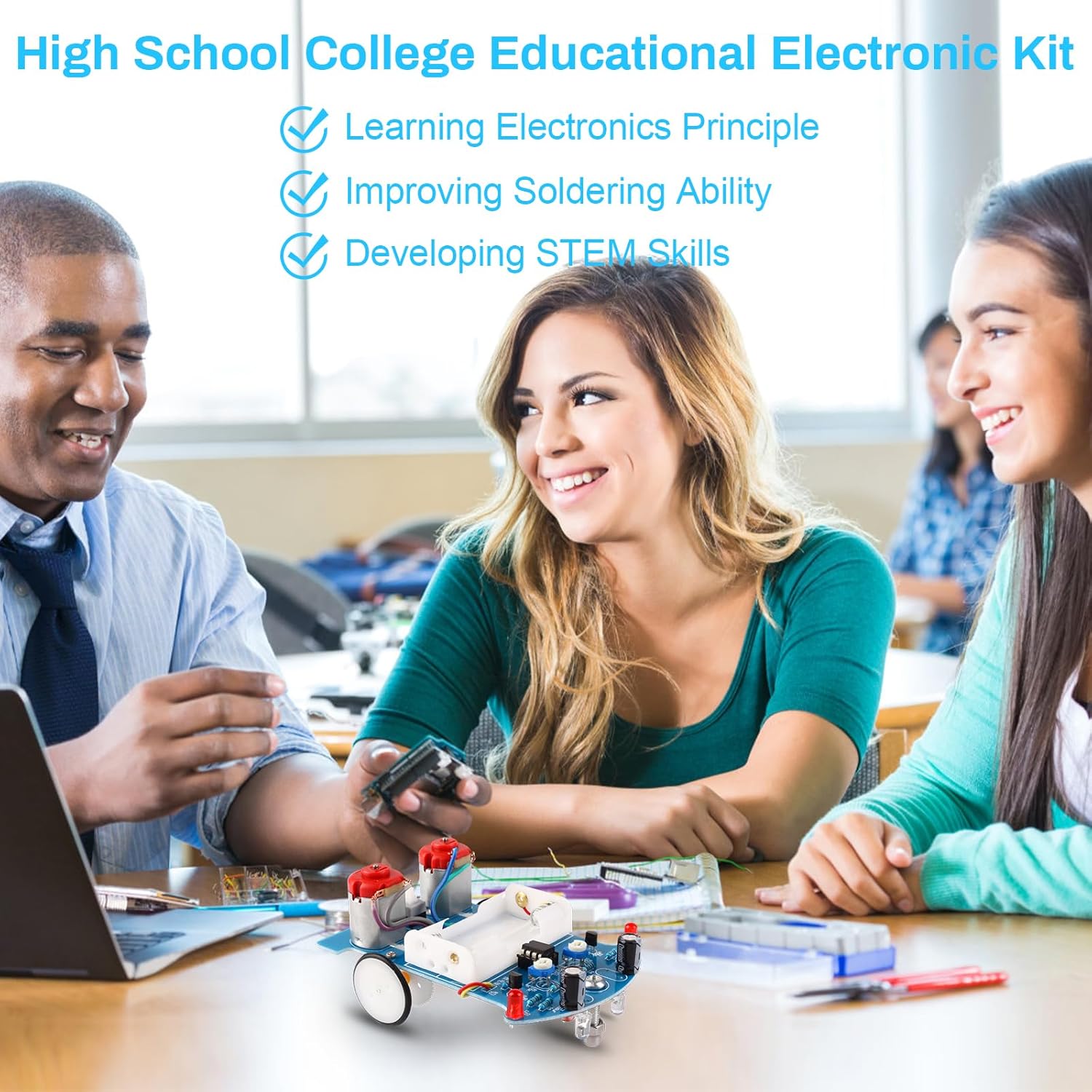สมาร์ทรถบัดกรีโครงการชุด D2-5  - Diy Electronics For Kids บทวิจารณ์และราคา