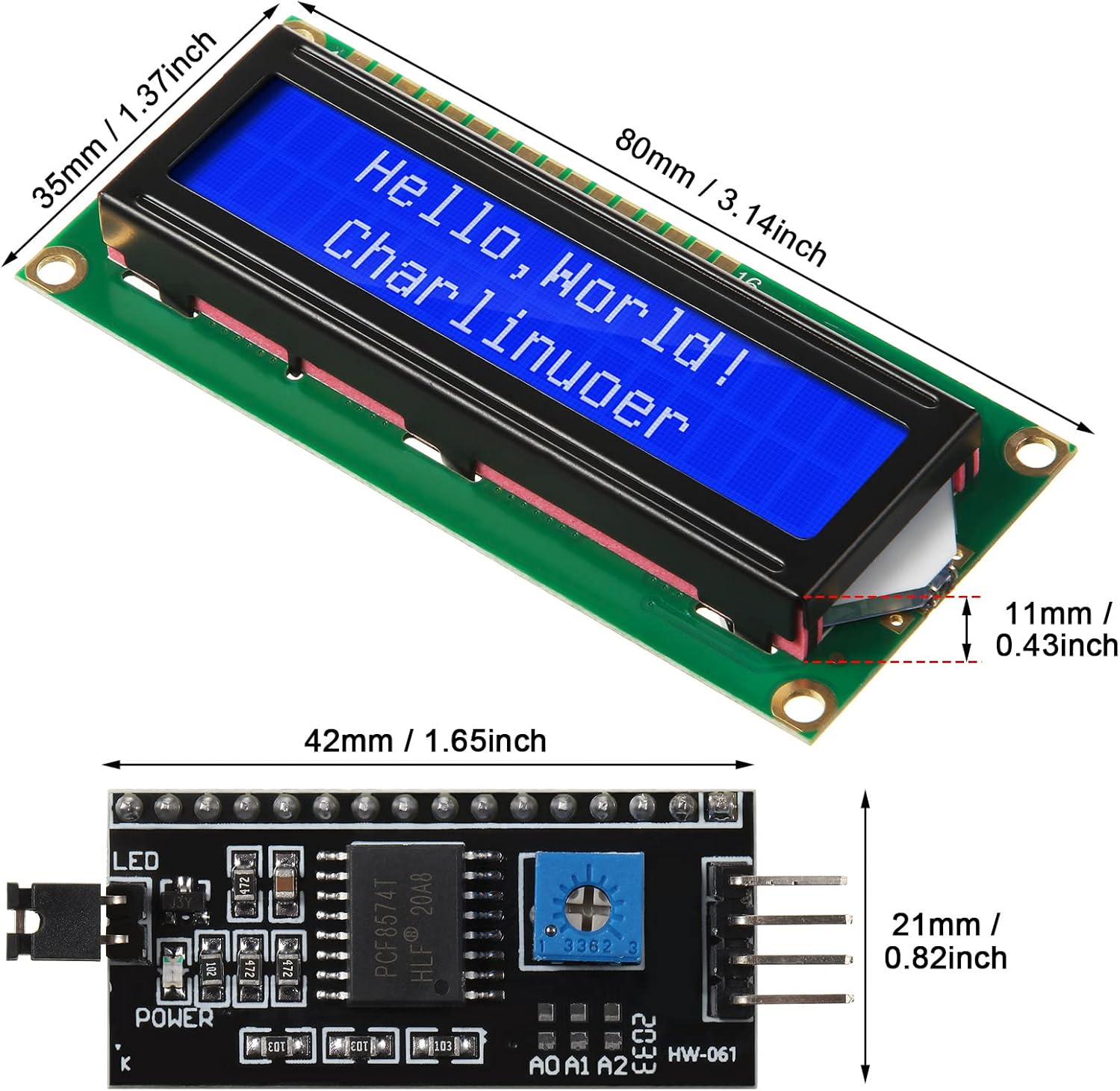 ชุดหนึ่ง 1602 LCD 20*4 หน้าจอส - I2C Lcd Display บทวิจารณ์และราคา