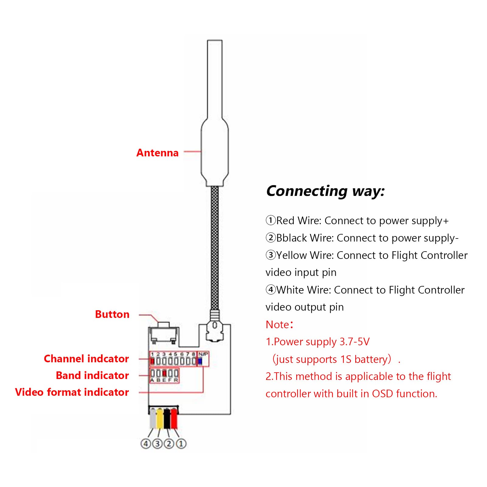 FPV RC Micro กล้อง S2 OSD AIO  - Diy Drone Electronics Kit บทวิจารณ์และราคา