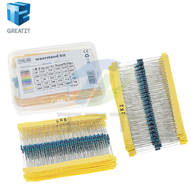 GREATZT 600 ชิ้น/เซ็ต 30 ชนิด  - Resistor Kit 1 4W บทวิจารณ์และราคา