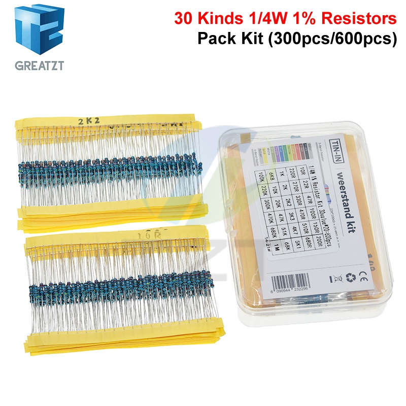 GREATZT 600 ชิ้น/เซ็ต 30 ชนิด  - Resistor Kit 1 4W บทวิจารณ์และราคา