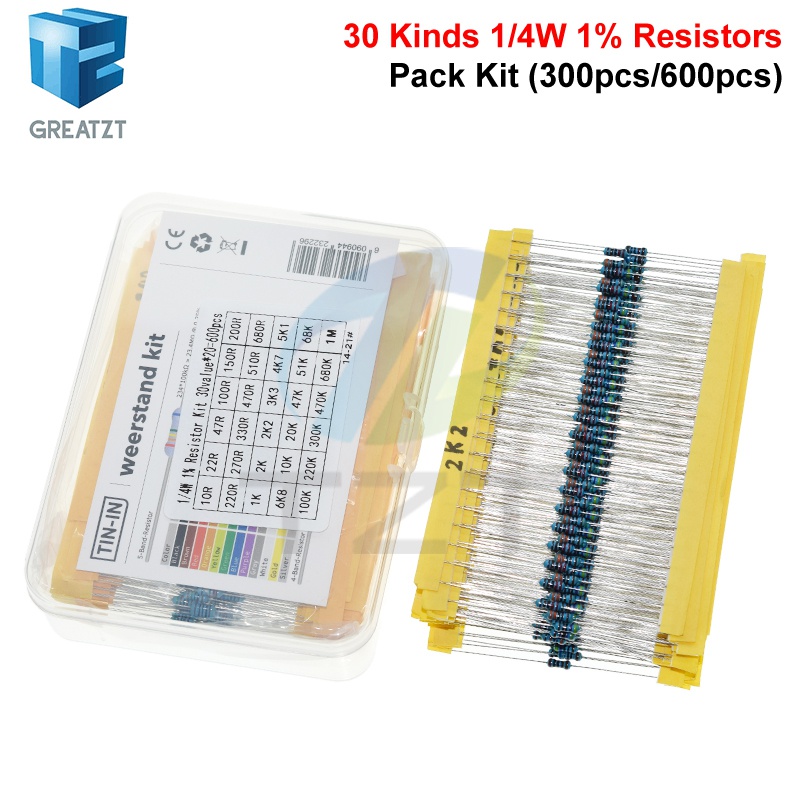 GREATZT 600 ชิ้น/เซ็ต 30 ชนิด  - Resistor Kit 1 4W บทวิจารณ์และราคา